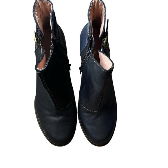 El Naturalista Women's N472 Colobri Navy Blue leather Heeled Ankle Boots Size 39 - Picture 3 of 7